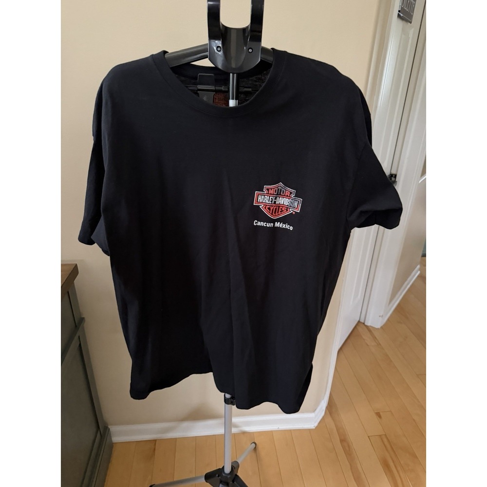 Harley Davidson Cancun Mexico Skull Graphic Dealer T Shirt Mens 2XL 100% Cotton - Picture 2 of 4